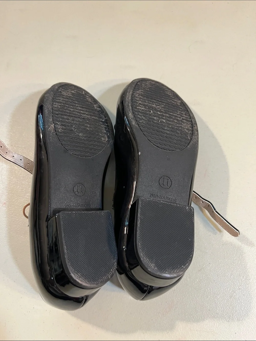 The Children's Place Black Patent Mary Jane Flats with Bow Strap